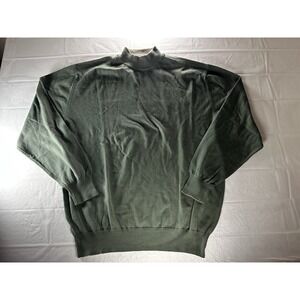 Paul Stuart Sweater Men's‎ L Green Mock Neck Knit Pullover Made Italy